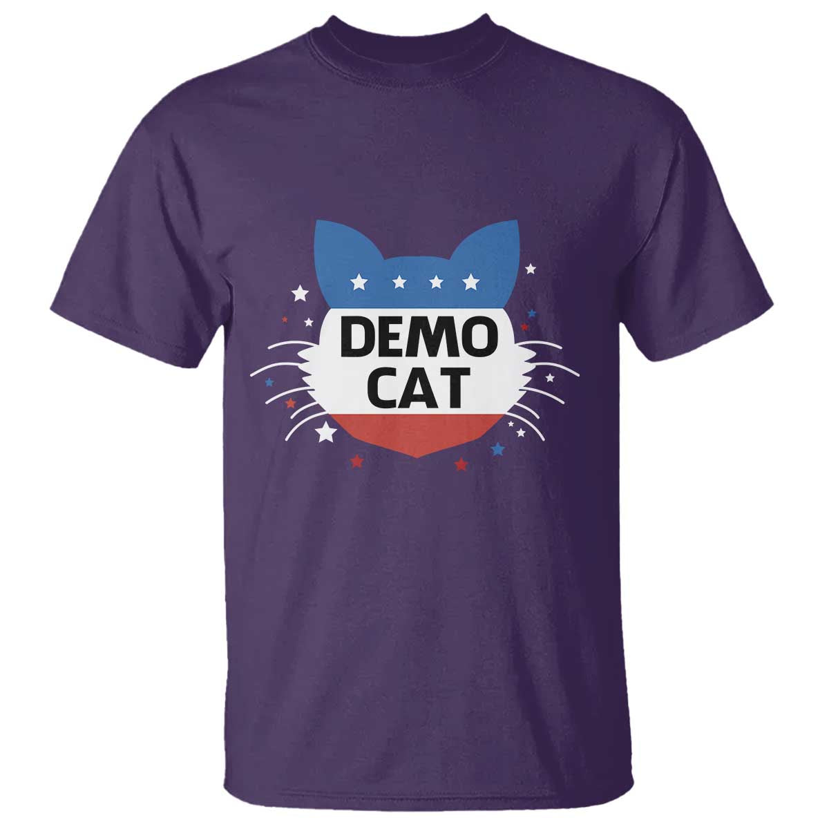 Funny American Cat T Shirt Demo Cat Star US Flag - Wonder Print Shop