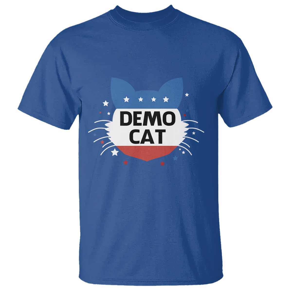 Funny American Cat T Shirt Demo Cat Star US Flag - Wonder Print Shop