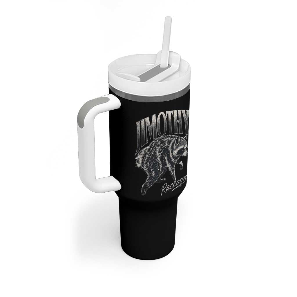 Jimothy Raccoon Tumbler With Handle Funny Seattle Trash Panda Wildlife