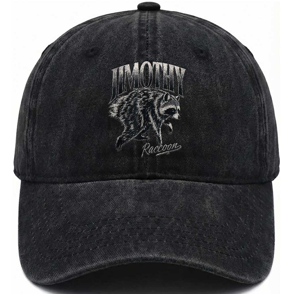 Jimothy Raccoon Washed Cotton Baseball Cap Funny Seattle Trash Panda Wildlife