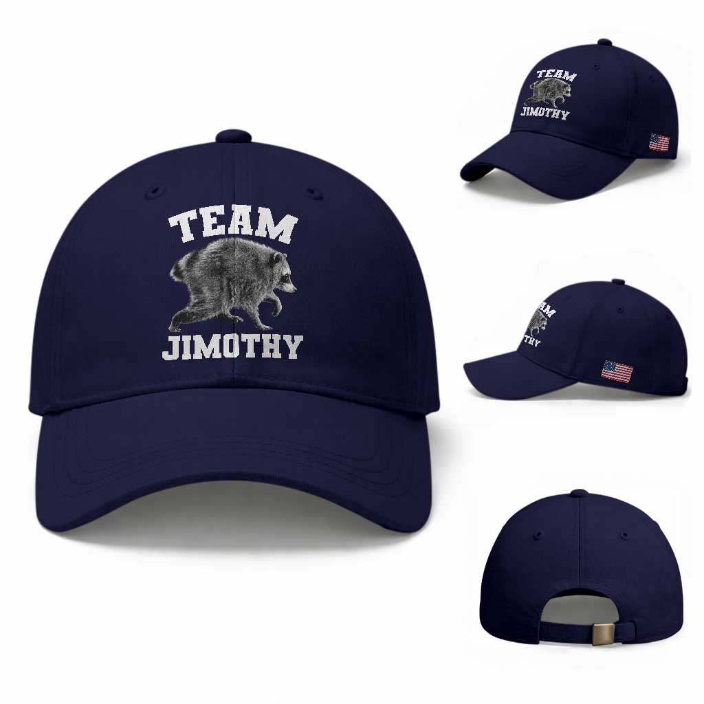 Team Jimothy Raccoon Baseball Cap Funny Seattle Trash Panda Lover