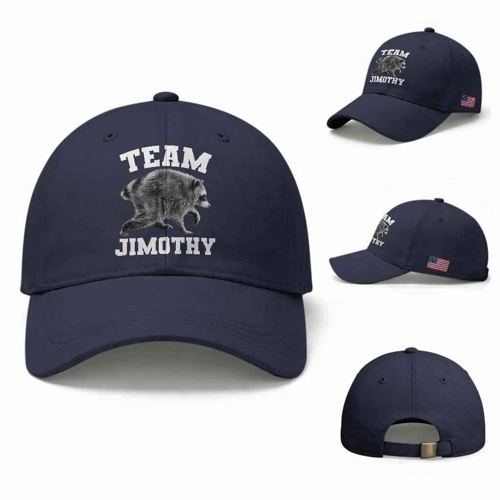 Team Jimothy Raccoon Baseball Cap Funny Seattle Trash Panda Lover