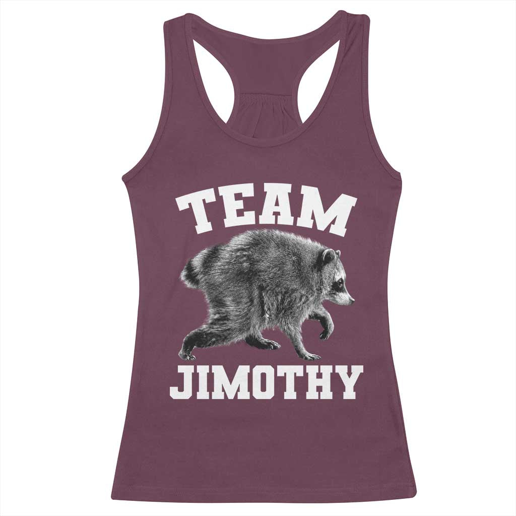 Team Jimothy Raccoon Racerback Tank Top Funny Seattle Trash Panda Lover