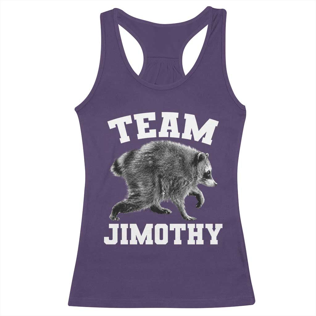 Team Jimothy Raccoon Racerback Tank Top Funny Seattle Trash Panda Lover