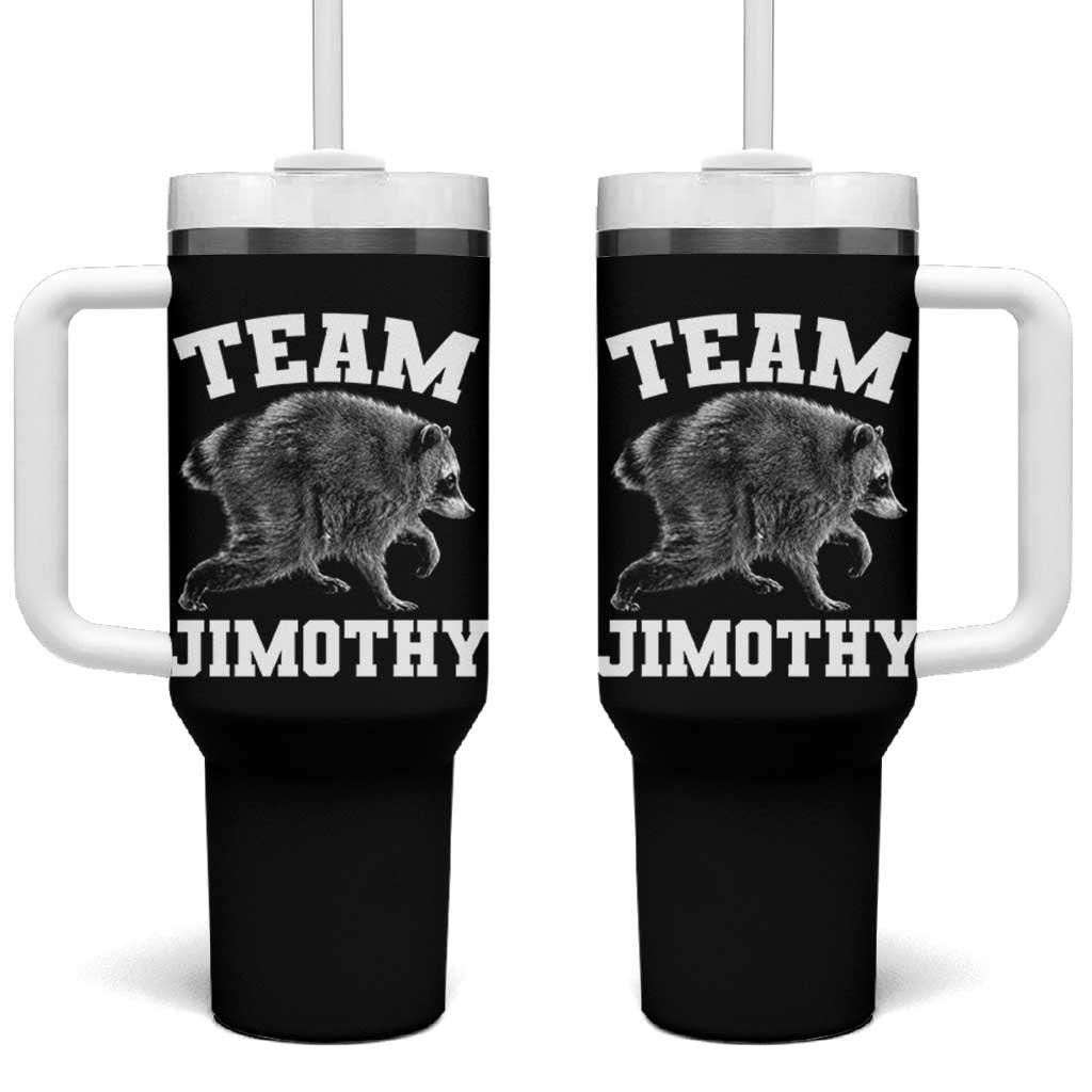 Team Jimothy Raccoon Tumbler With Handle Funny Seattle Trash Panda Lover