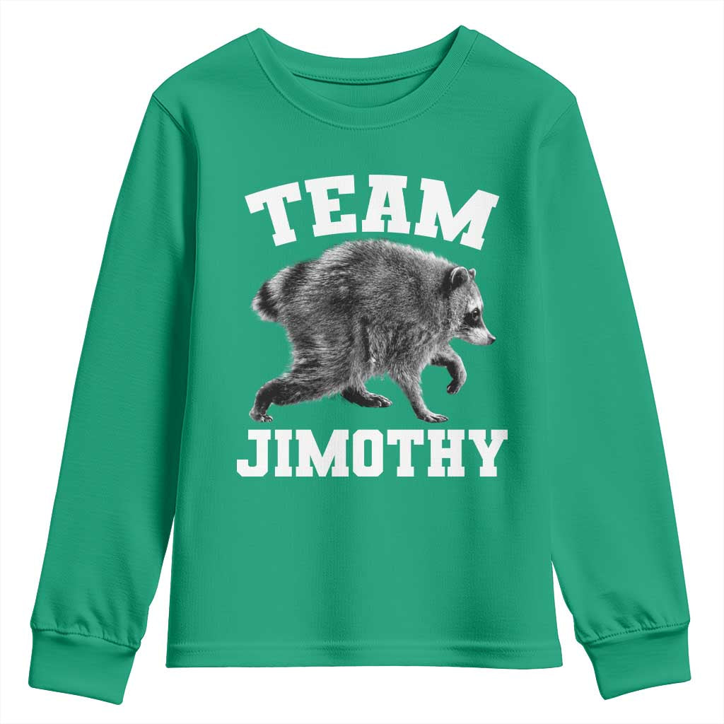 Team Jimothy Raccoon Youth Sweatshirt Funny Seattle Trash Panda Lover