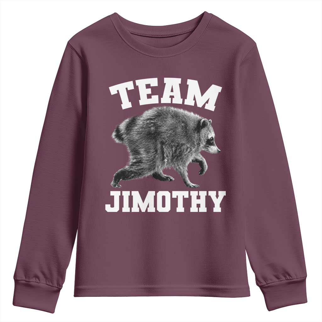 Team Jimothy Raccoon Youth Sweatshirt Funny Seattle Trash Panda Lover