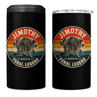 Jimothy Raccoon Seattle Feral Legend 4 in 1 Can Cooler Tumbler Funny Trash Panda Meme Retro