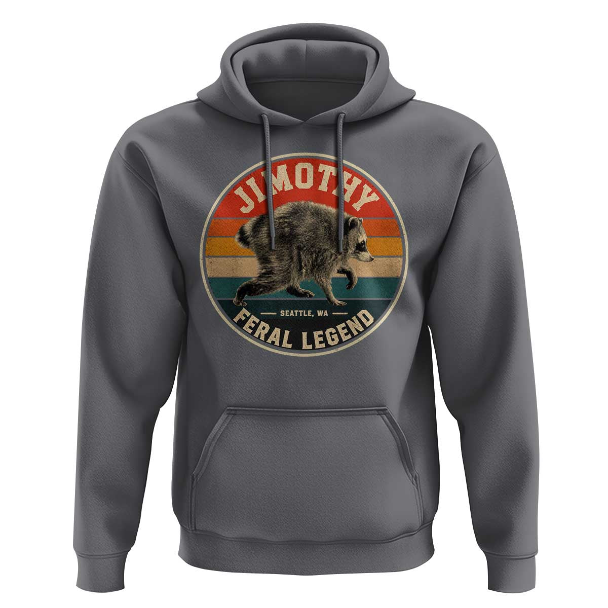 Jimothy Raccoon Seattle Feral Legend Hoodie Funny Trash Panda Meme Retro