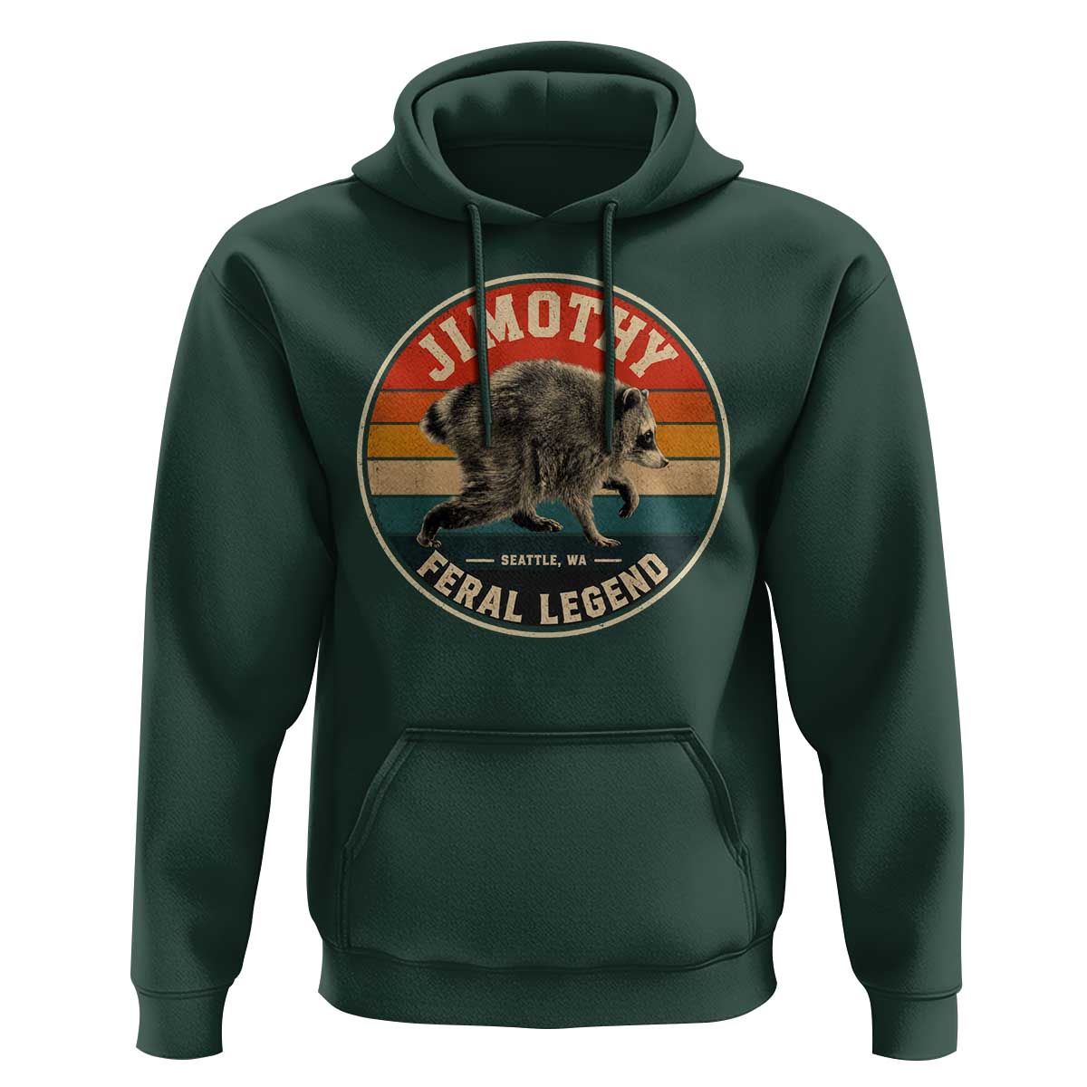 Jimothy Raccoon Seattle Feral Legend Hoodie Funny Trash Panda Meme Retro