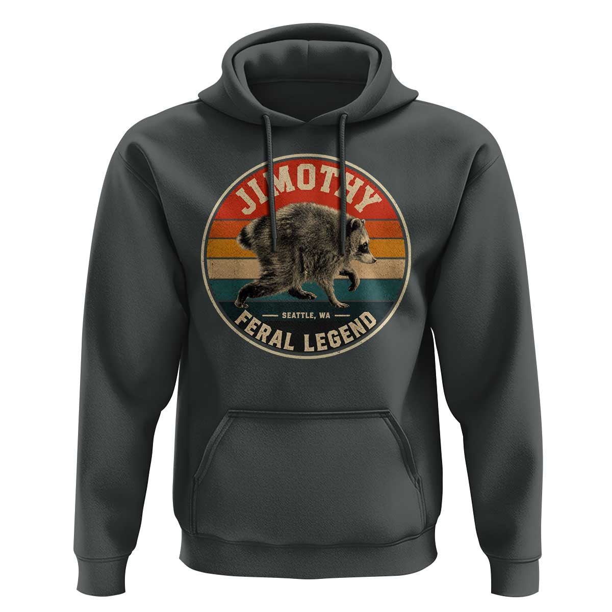 Jimothy Raccoon Seattle Feral Legend Hoodie Funny Trash Panda Meme Retro