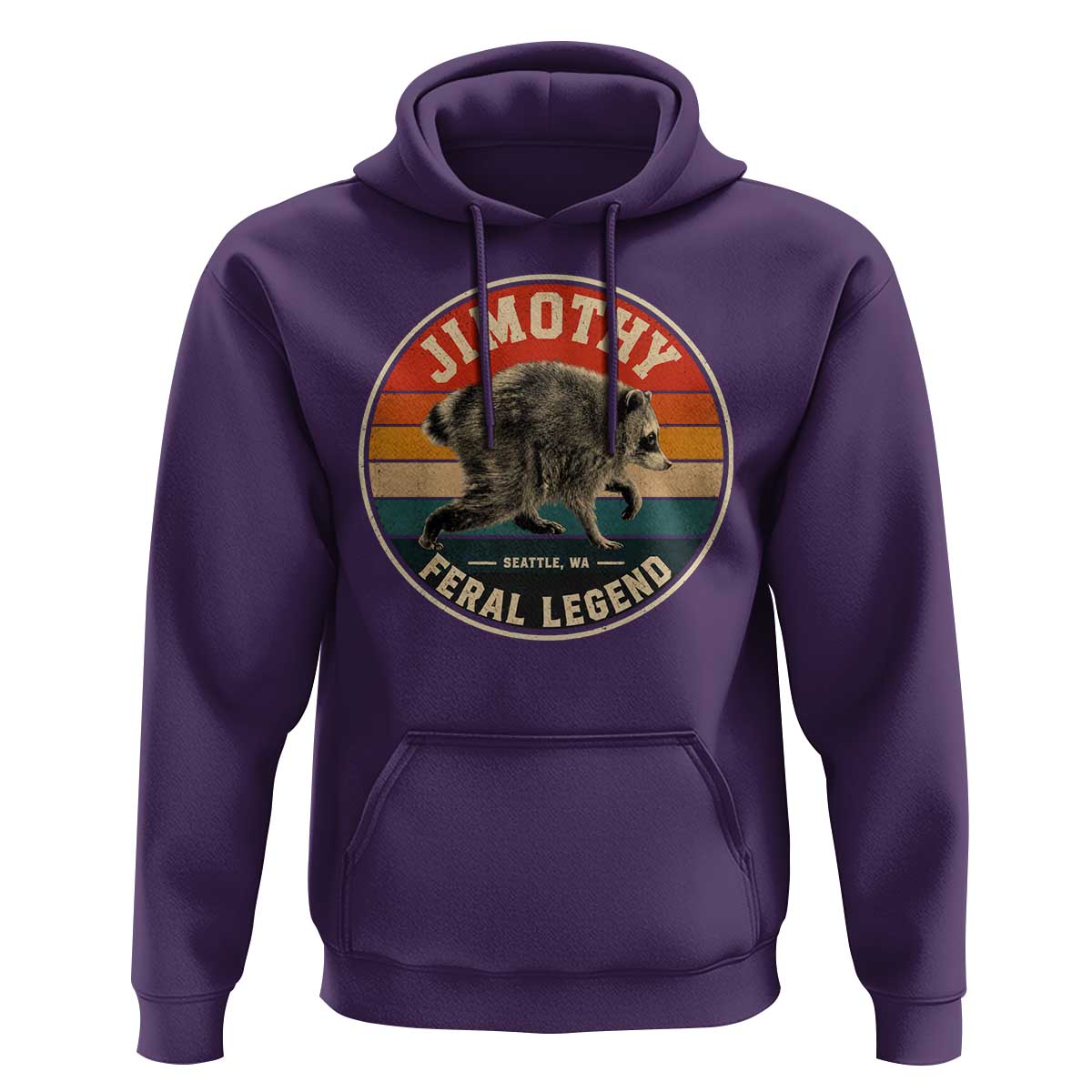 Jimothy Raccoon Seattle Feral Legend Hoodie Funny Trash Panda Meme Retro