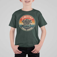Jimothy Raccoon Seattle Feral Legend T Shirt For Kid Funny Trash Panda Meme Retro