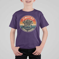 Jimothy Raccoon Seattle Feral Legend T Shirt For Kid Funny Trash Panda Meme Retro
