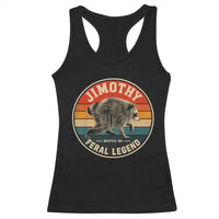Jimothy Raccoon Seattle Feral Legend Racerback Tank Top Funny Trash Panda Meme Retro