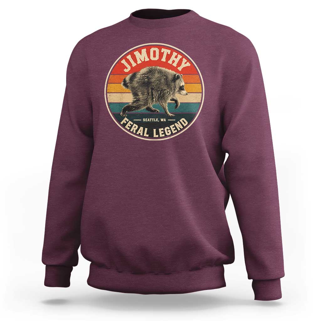 Jimothy Raccoon Seattle Feral Legend Sweatshirt Funny Trash Panda Meme Retro