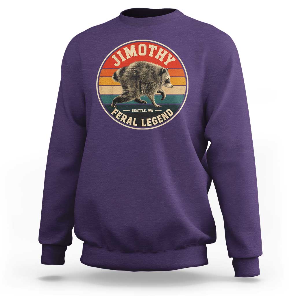 Jimothy Raccoon Seattle Feral Legend Sweatshirt Funny Trash Panda Meme Retro