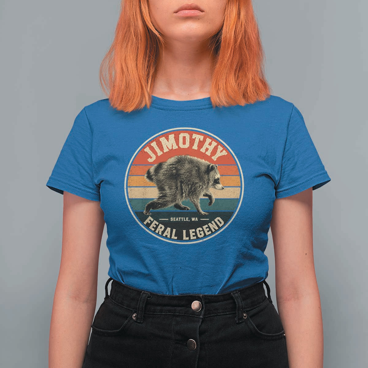Jimothy Raccoon Seattle Feral Legend T Shirt For Women Funny Trash Panda Meme Retro