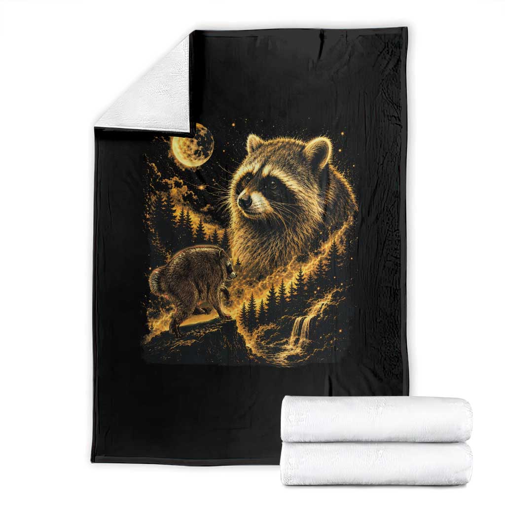Jimothy Raccoon Howling at The Moon Parody 90s Retro Throw Blanket