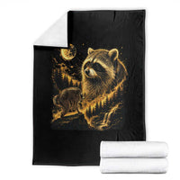 Jimothy Raccoon Howling at The Moon Parody 90s Retro Throw Blanket