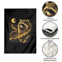 Jimothy Raccoon Howling at The Moon Parody 90s Retro Garden Flag