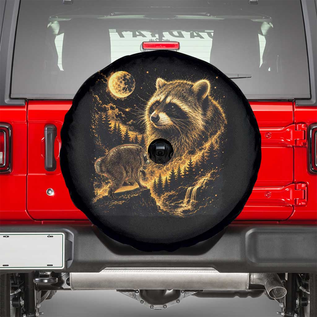 Jimothy Raccoon Howling at The Moon Parody 90s Retro Spare Tire Cover