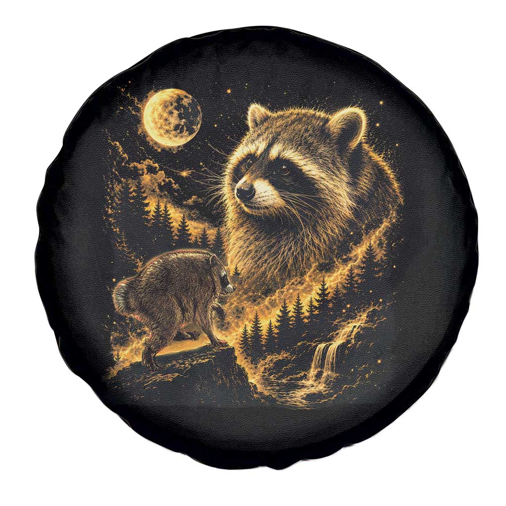 Jimothy Raccoon Howling at The Moon Parody 90s Retro Spare Tire Cover
