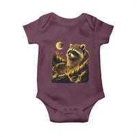 Jimothy Raccoon Howling at The Moon Parody 90s Retro Baby Onesie