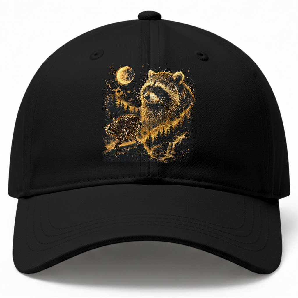 Jimothy Raccoon Howling at The Moon Parody 90s Retro Baseball Cap