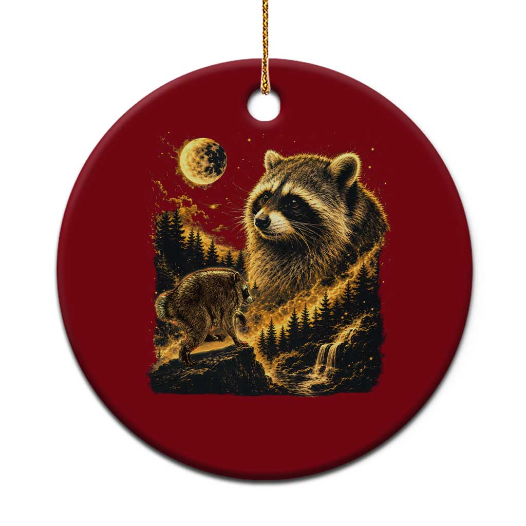 Jimothy Raccoon Howling at The Moon Parody 90s Retro Ceramic Ornament