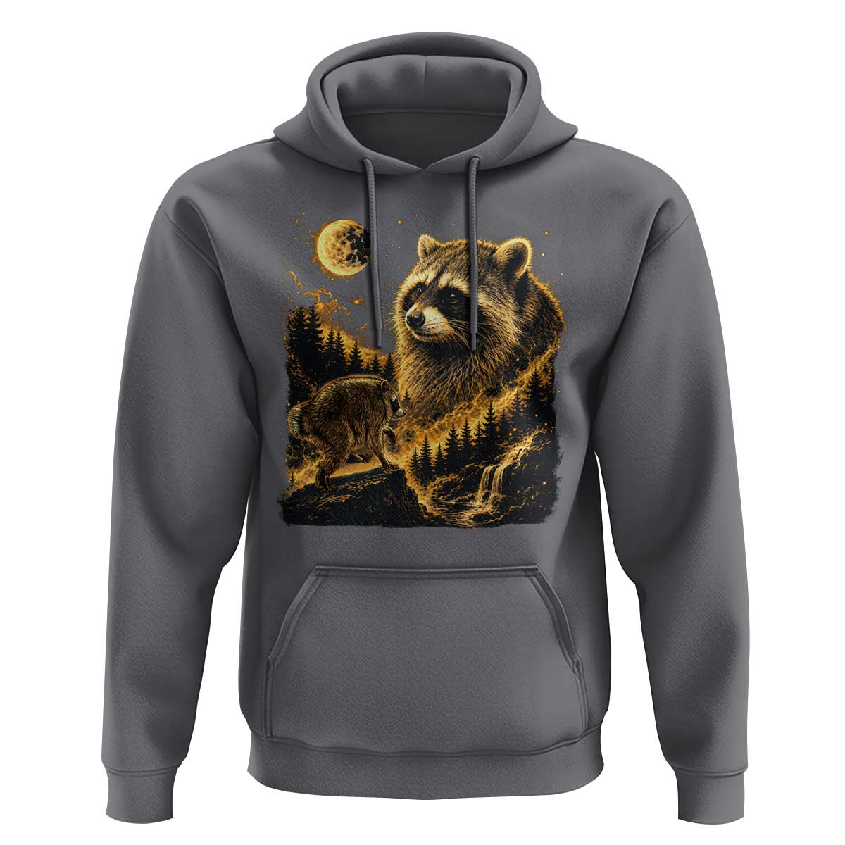 Jimothy Raccoon Howling at The Moon Parody 90s Retro Hoodie