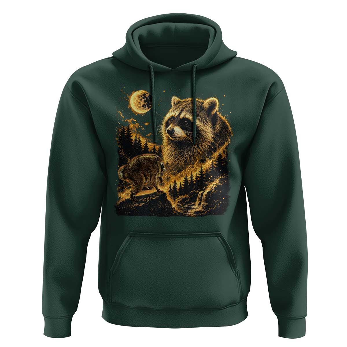 Jimothy Raccoon Howling at The Moon Parody 90s Retro Hoodie