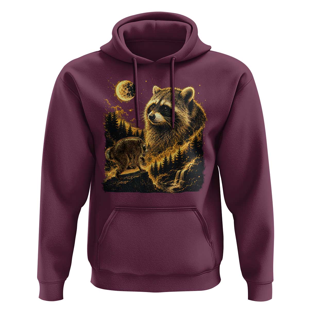Jimothy Raccoon Howling at The Moon Parody 90s Retro Hoodie