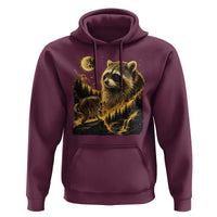 Jimothy Raccoon Howling at The Moon Parody 90s Retro Hoodie