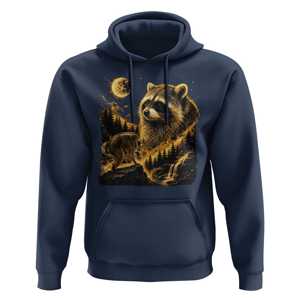 Jimothy Raccoon Howling at The Moon Parody 90s Retro Hoodie
