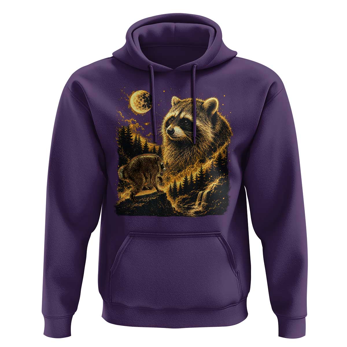Jimothy Raccoon Howling at The Moon Parody 90s Retro Hoodie