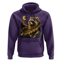 Jimothy Raccoon Howling at The Moon Parody 90s Retro Hoodie