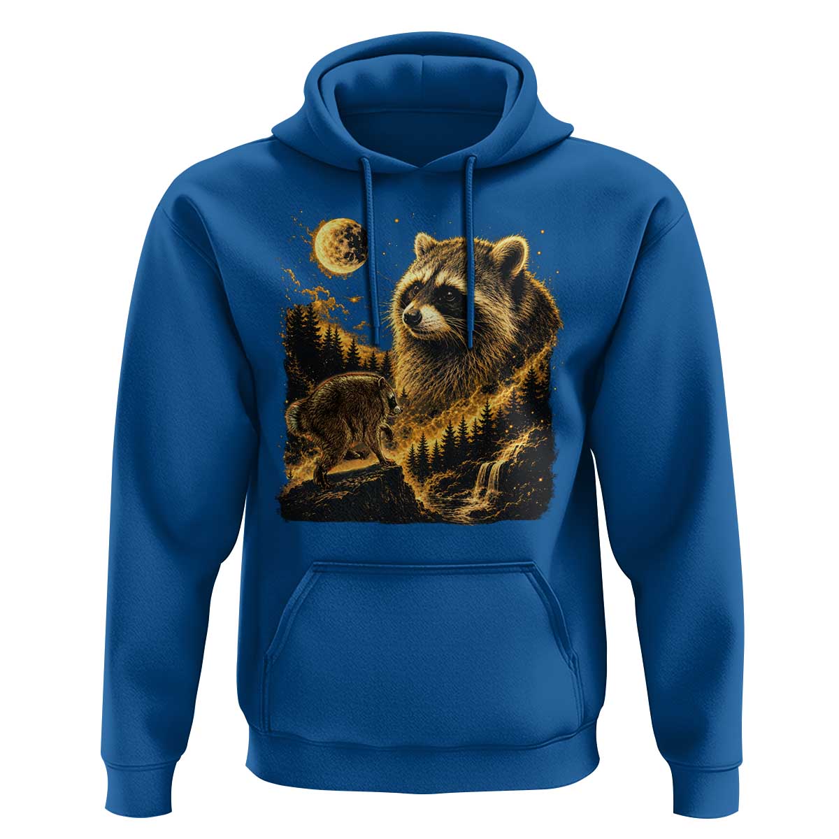Jimothy Raccoon Howling at The Moon Parody 90s Retro Hoodie