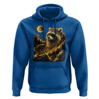 Jimothy Raccoon Howling at The Moon Parody 90s Retro Hoodie