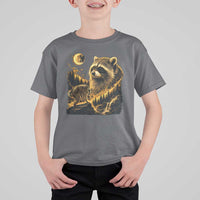 Jimothy Raccoon Howling at The Moon Parody 90s Retro T Shirt For Kid