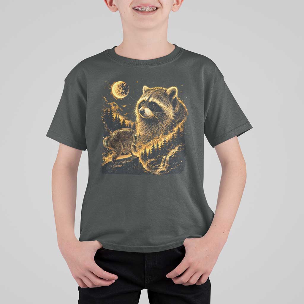 Jimothy Raccoon Howling at The Moon Parody 90s Retro T Shirt For Kid