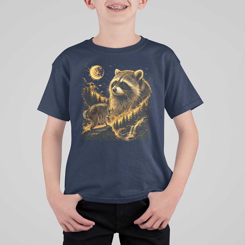 Jimothy Raccoon Howling at The Moon Parody 90s Retro T Shirt For Kid