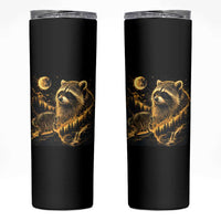 Jimothy Raccoon Howling at The Moon Parody 90s Retro Skinny Tumbler