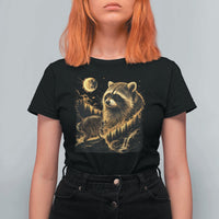 Jimothy Raccoon Howling at The Moon Parody 90s Retro T Shirt For Women