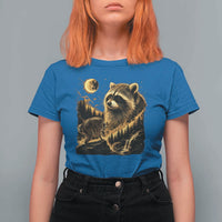 Jimothy Raccoon Howling at The Moon Parody 90s Retro T Shirt For Women