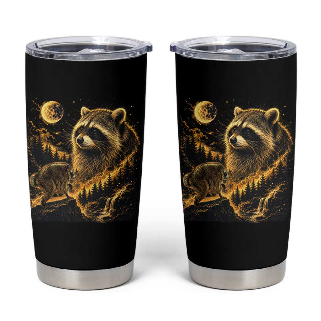 Jimothy Raccoon Howling at The Moon Parody 90s Retro Tumbler Cup