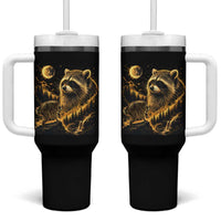 Jimothy Raccoon Howling at The Moon Parody 90s Retro Tumbler With Handle