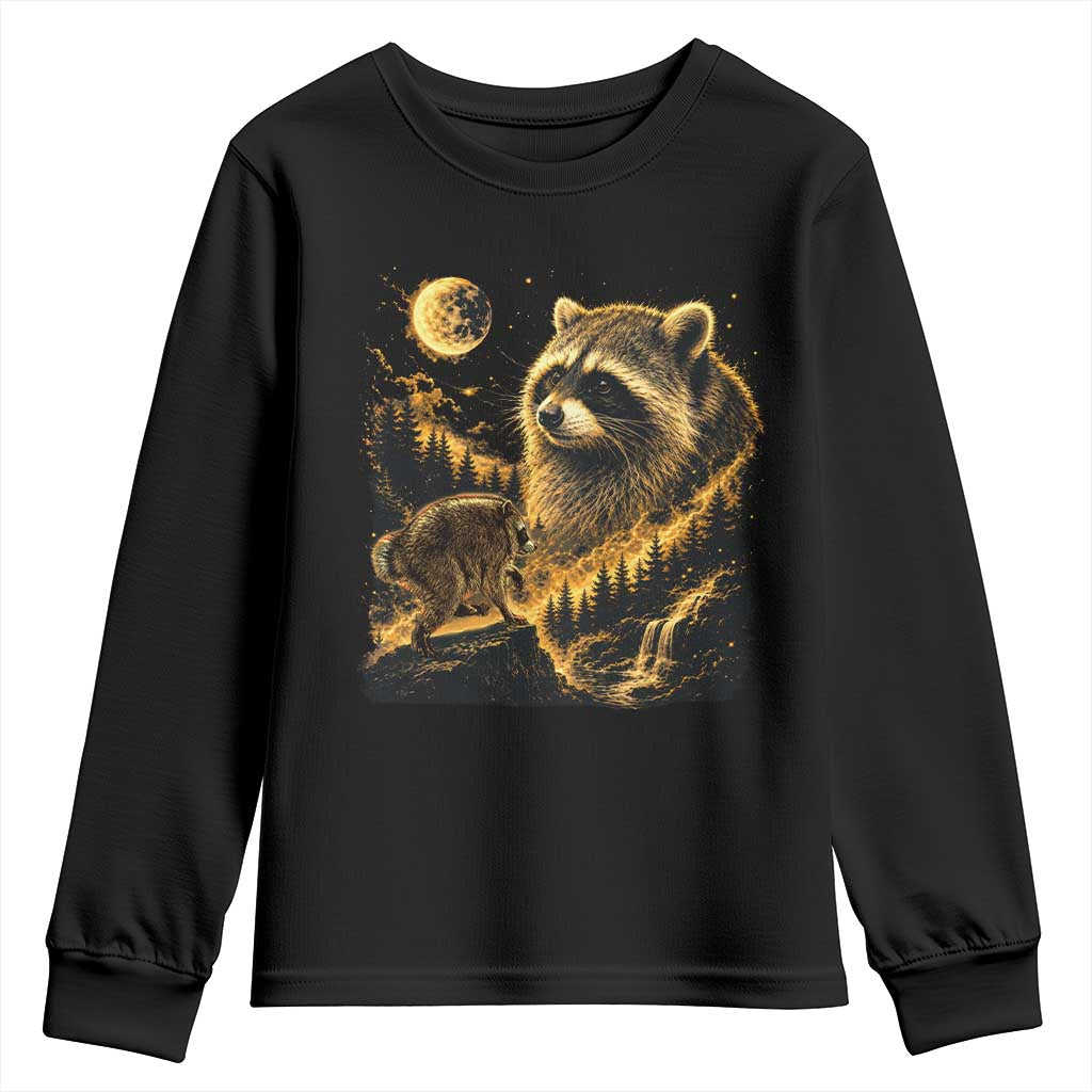 Jimothy Raccoon Howling at The Moon Parody 90s Retro Youth Sweatshirt