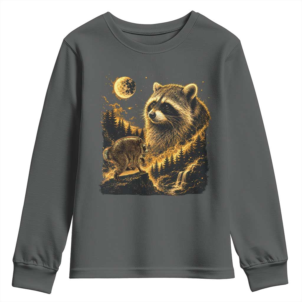Jimothy Raccoon Howling at The Moon Parody 90s Retro Youth Sweatshirt