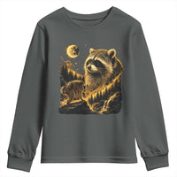 Jimothy Raccoon Howling at The Moon Parody 90s Retro Youth Sweatshirt